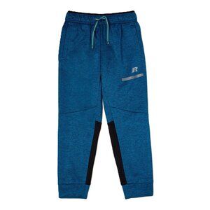 Russell Dri-Power Boys L 10/12 Sweatpants Tech Fleece Jogger Pockets BLUE/BLACK